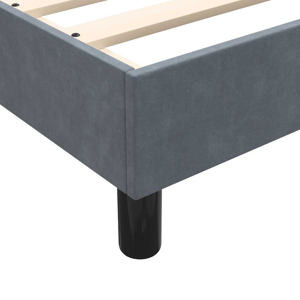 vidaXL Łóżko kontynentalne z materacem, ciemnoszary aksamit, 90x220 cm