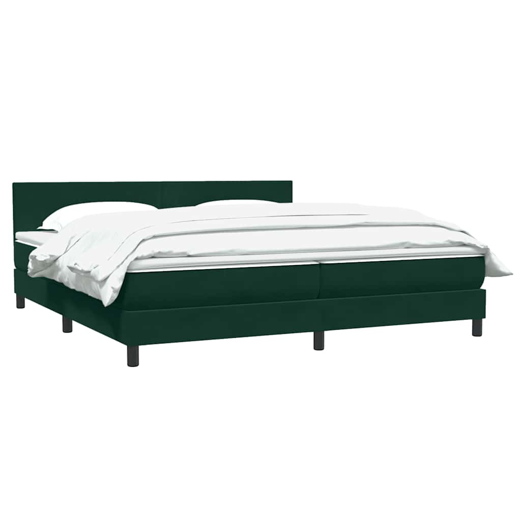 vidaXL Łóżko typu Box Spring z materacem Ciemnozielone 180x220 cm