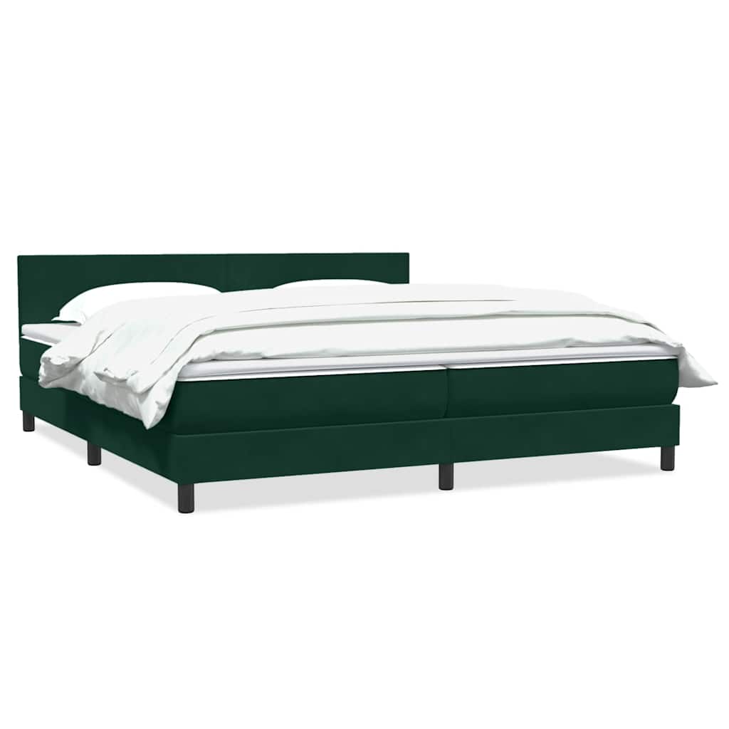 vidaXL Łóżko typu Box Spring z materacem Ciemnozielone 180x220 cm