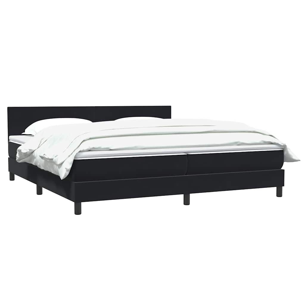 vidaXL Łóżko typu Box Spring z materacem Czarny 200x220 cm Aksamit