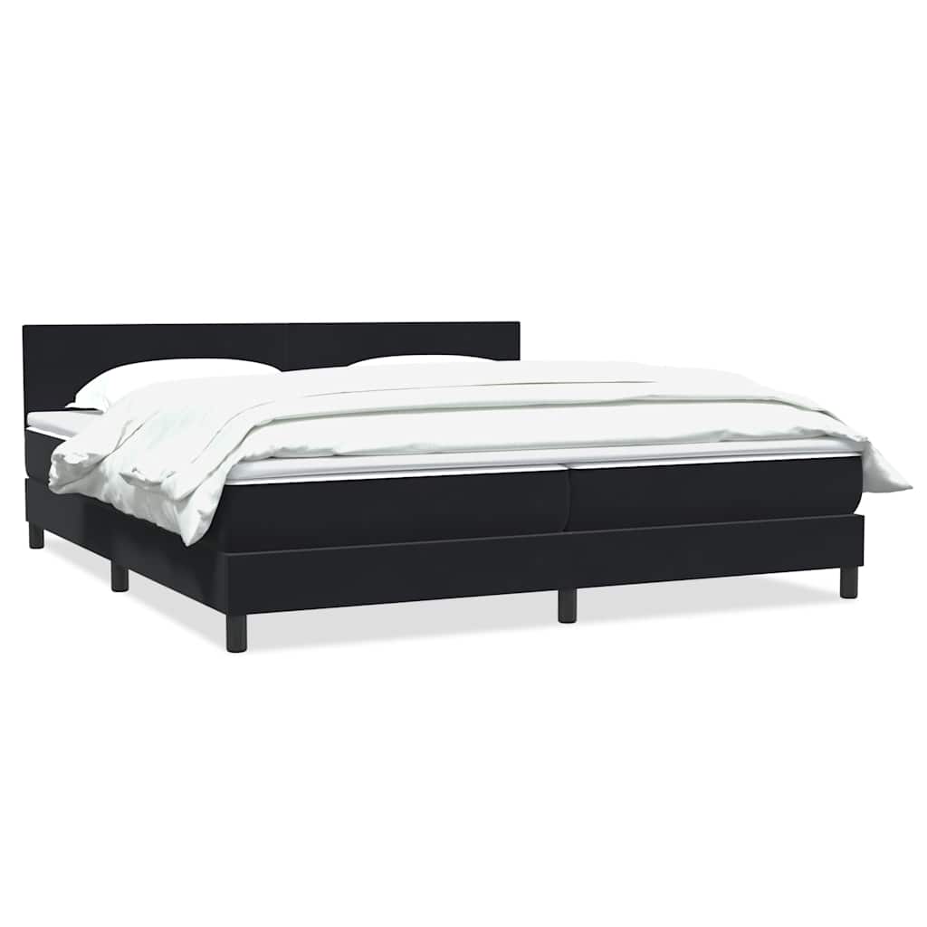 vidaXL Łóżko typu Box Spring z materacem Czarny 200x220 cm Aksamit