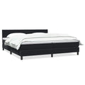 vidaXL Łóżko typu Box Spring z materacem Czarny 200x220 cm Aksamit