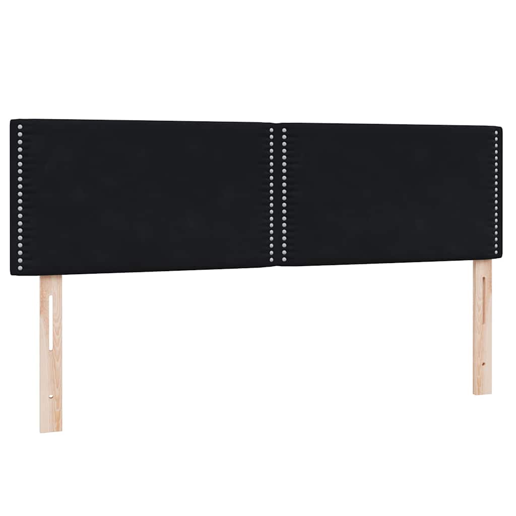 vidaXL Łóżko kontynentalne z materacem, czarne, 160x210 cm, aksamit
