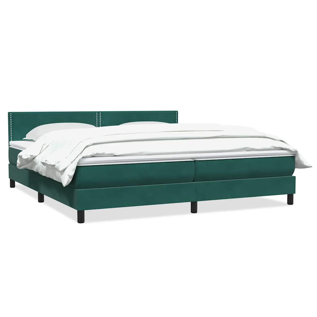 vidaXL Łóżko typu Box Spring z materacem Ciemnozielone 180x220 cm