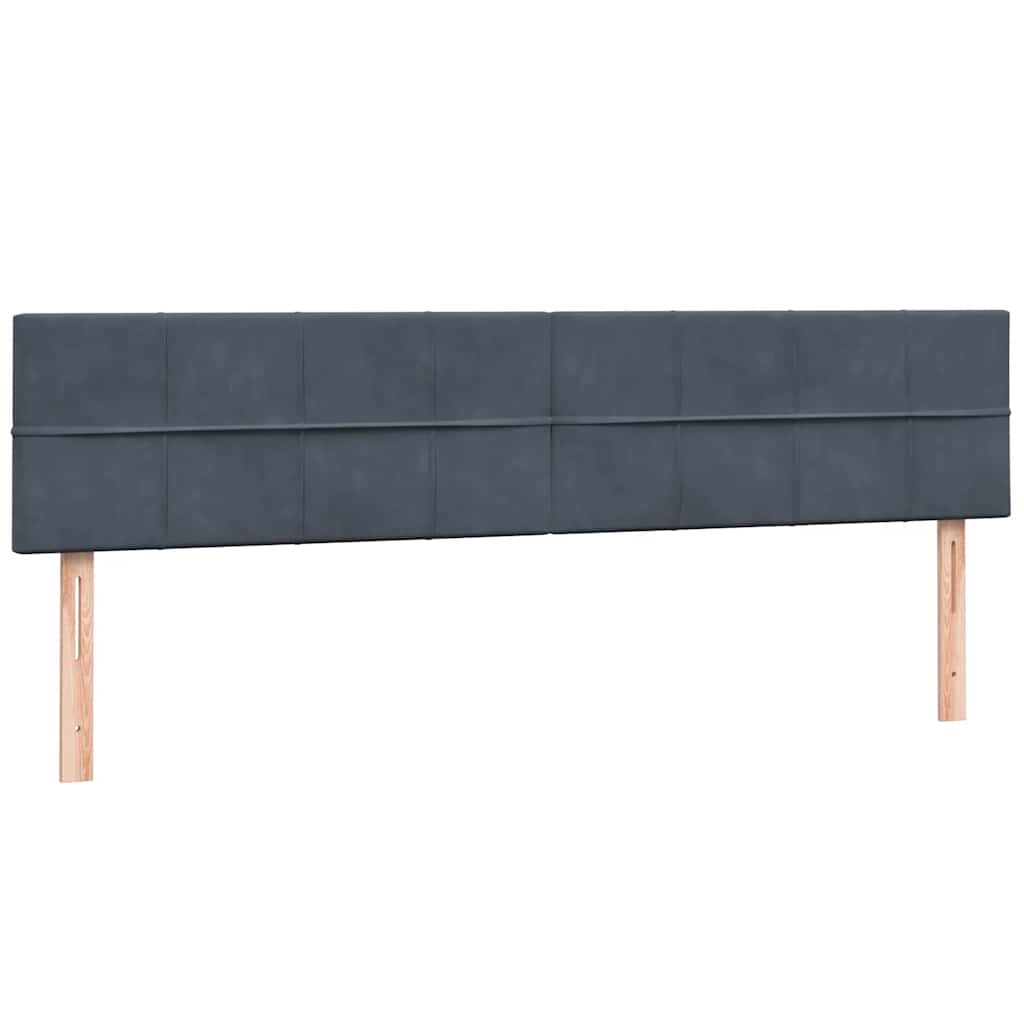 vidaXL Łóżko kontynentalne z materacem, ciemnoszare, 180x210cm aksamit