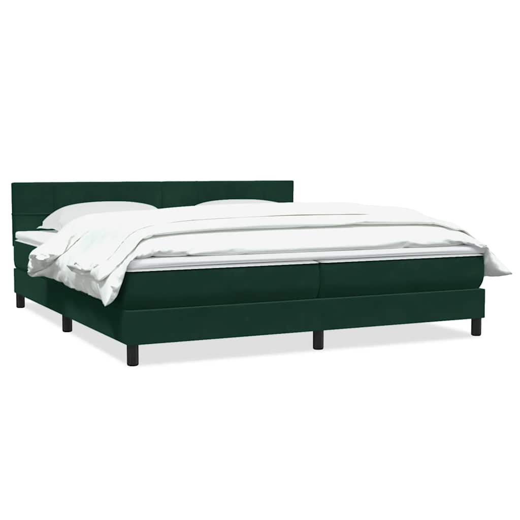 vidaXL Łóżko typu Box Spring z materacem Ciemnozielone 180x220 cm