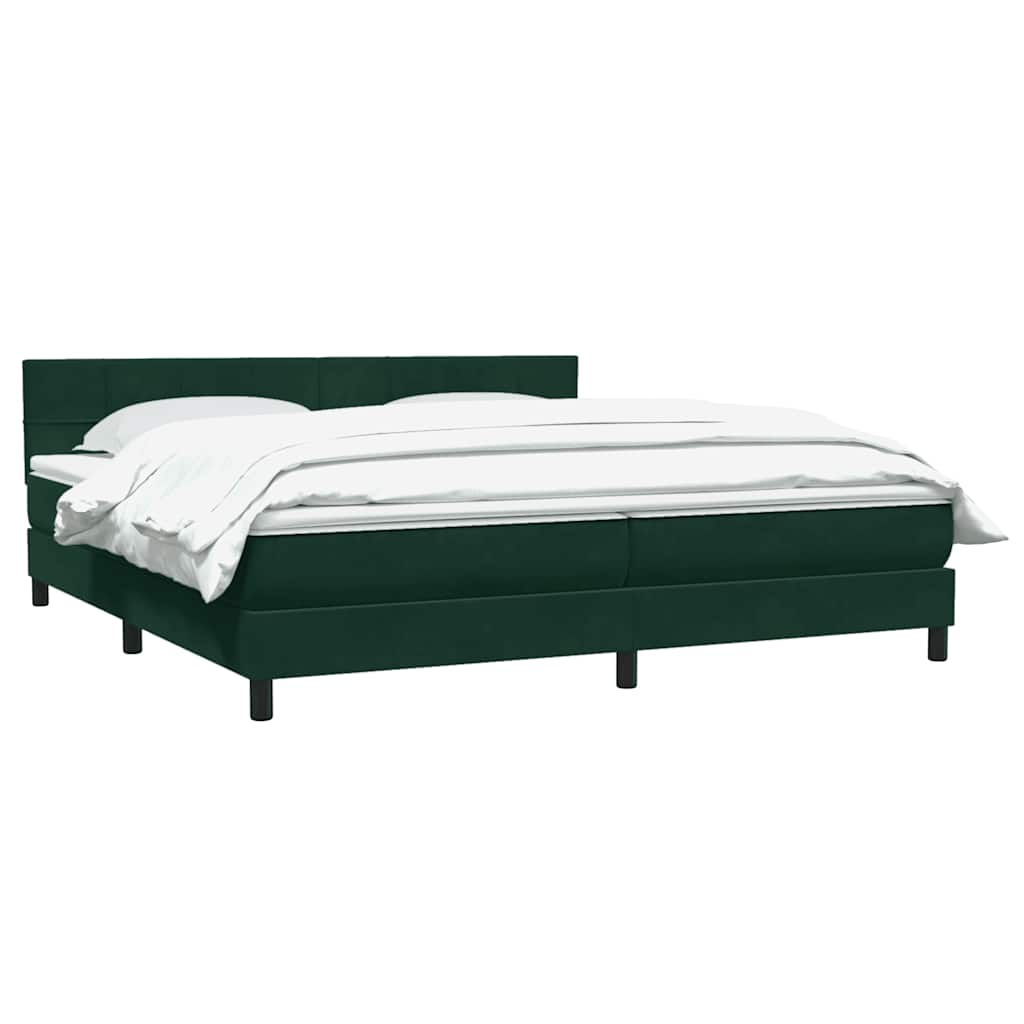 vidaXL Łóżko typu Box Spring z materacem Ciemnozielone 180x220 cm