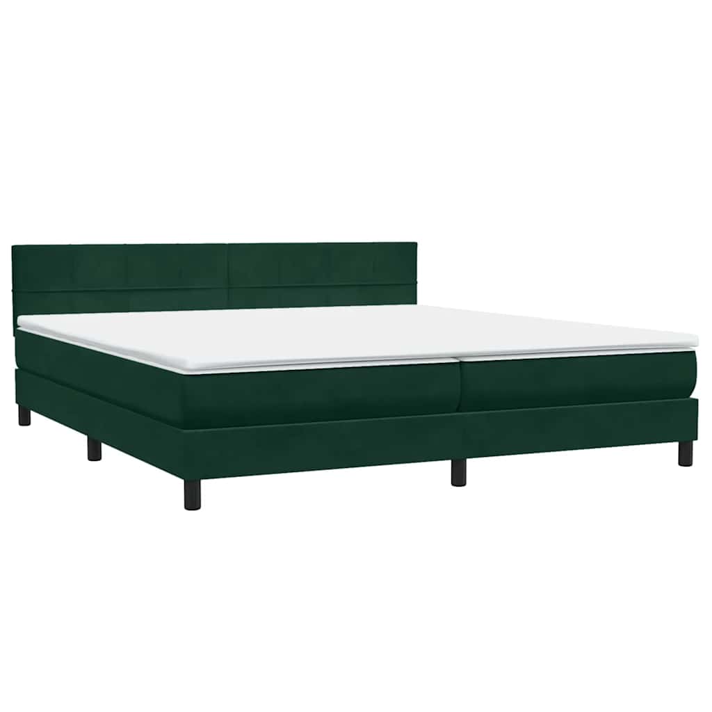 vidaXL Łóżko typu Box Spring z materacem Ciemnozielone 180x220 cm
