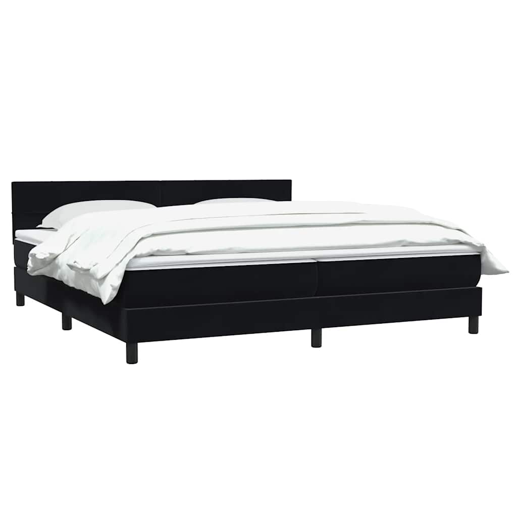 vidaXL Łóżko typu Box Spring z materacem Czarny 200x220 cm Aksamit
