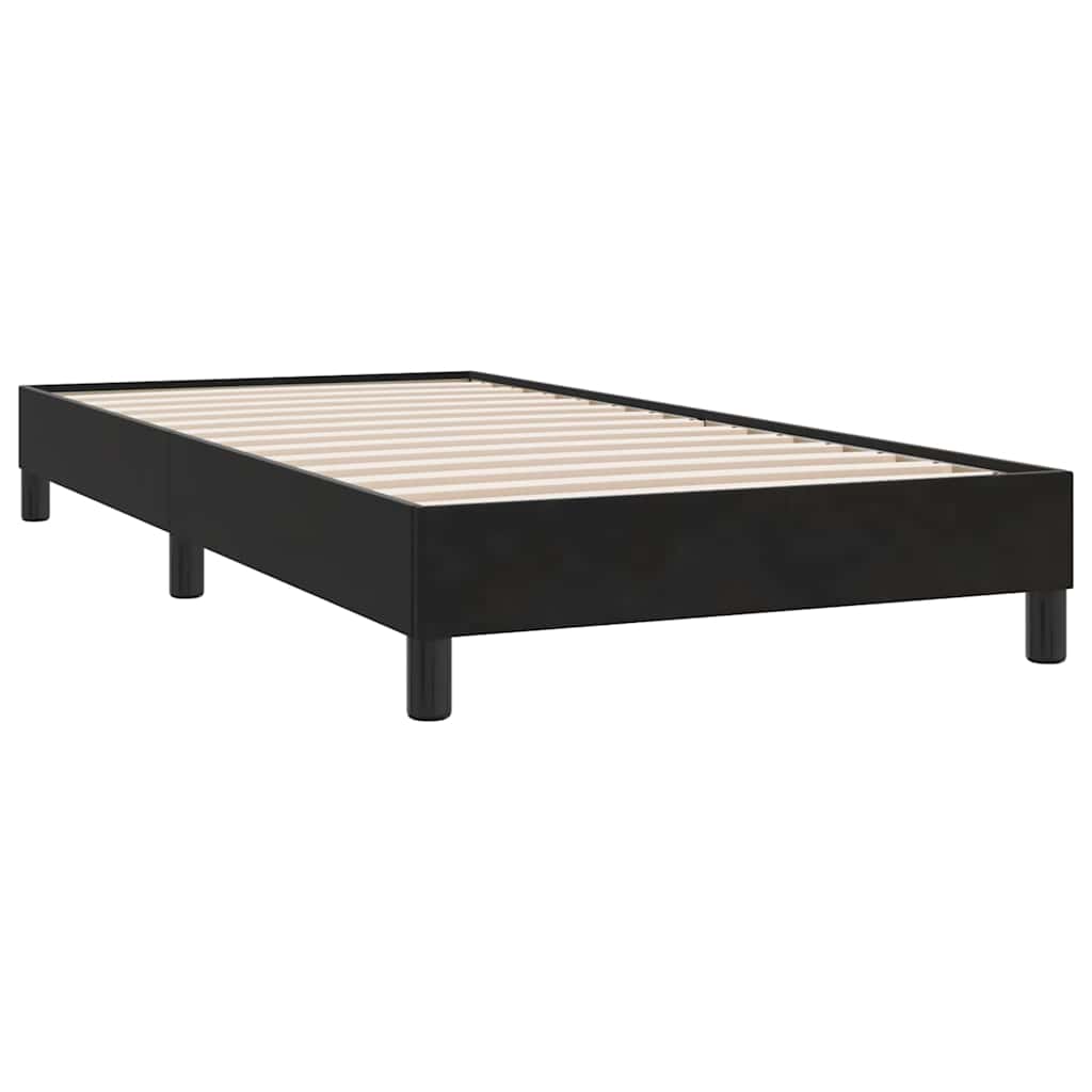 vidaXL Łóżko kontynentalne z materacem, czarne, aksamit 90x210 cm