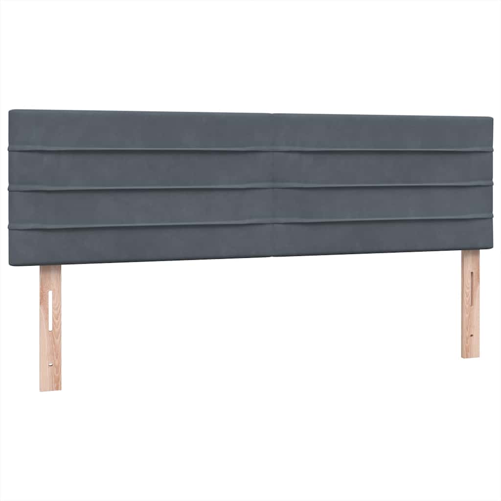 vidaXL Łóżko kontynentalne z materacem, ciemnoszare, 160x210cm aksamit