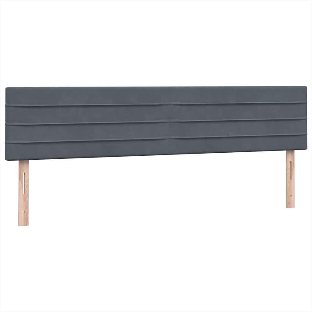 vidaXL Łóżko kontynentalne z materacem, ciemnoszare, 180x210cm aksamit