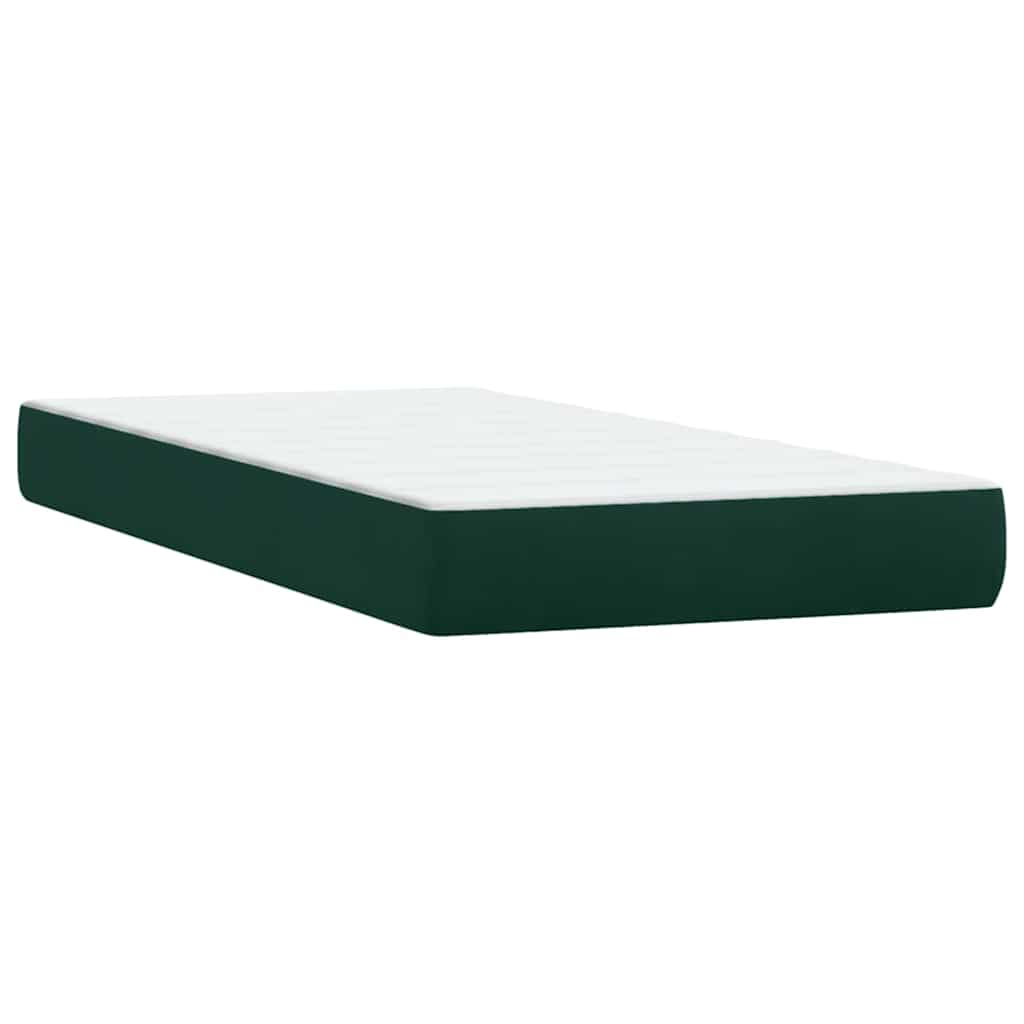 vidaXL Łóżko typu Box Spring z materacem Ciemnozielone 180x220 cm