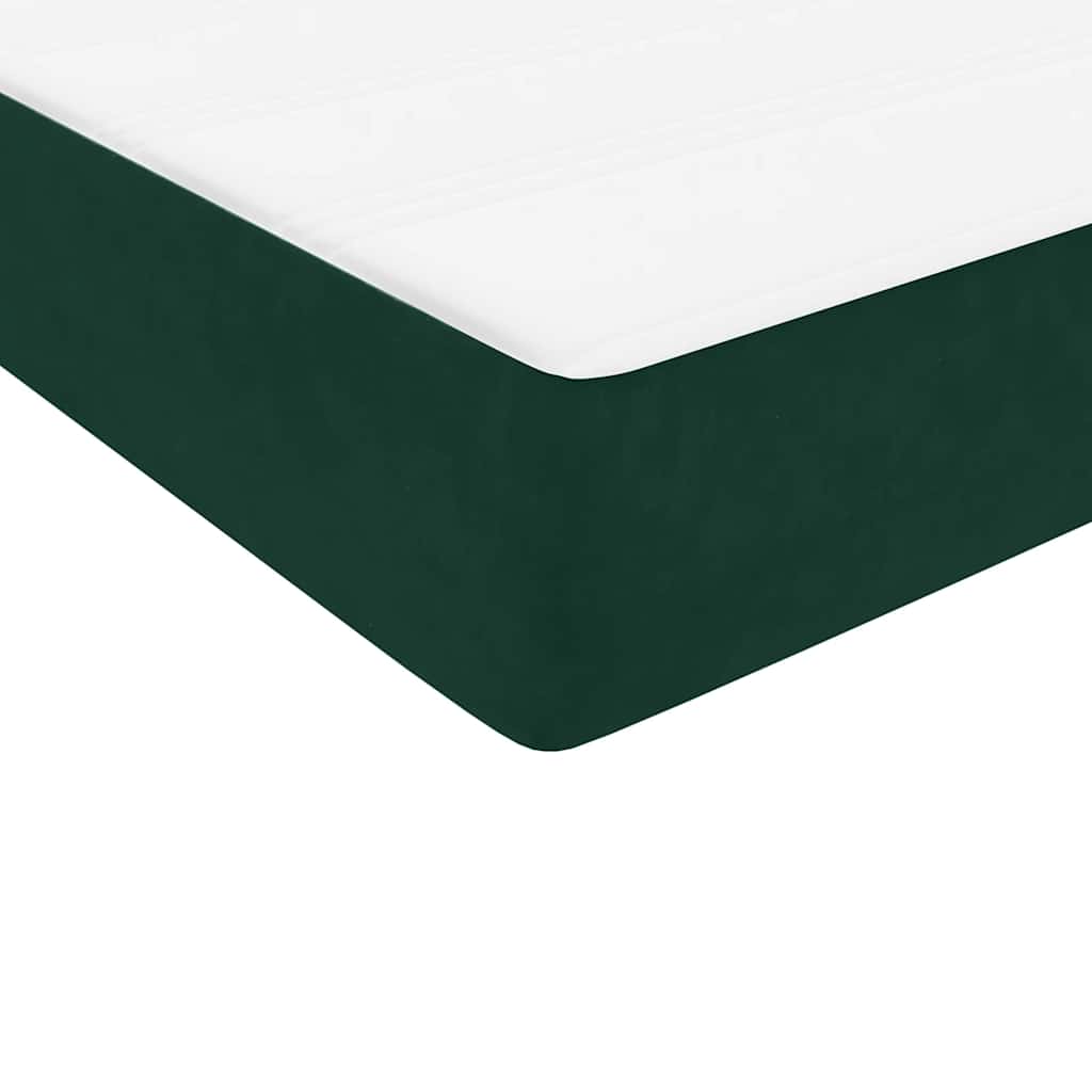 vidaXL Łóżko typu Box Spring z materacem Ciemnozielone 180x220 cm