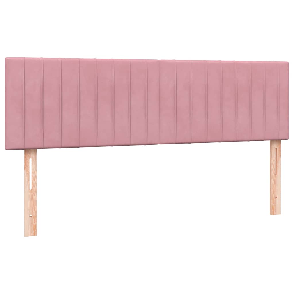 vidaXL Łóżko kontynentalne z materacem, różowe, 140x210 cm, aksamit