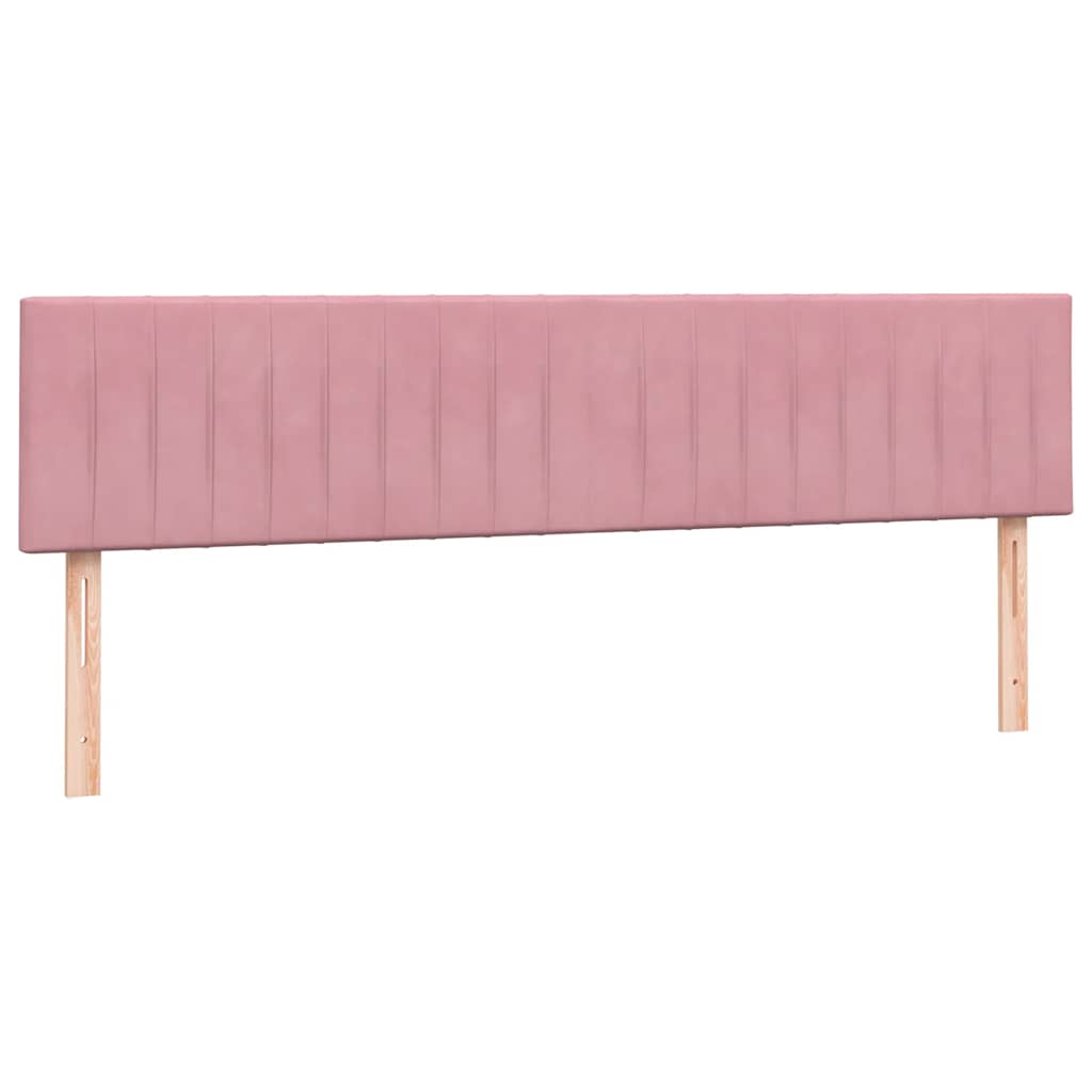 vidaXL Łóżko kontynentalne z materacem, różowe, 180x210 cm, aksamit