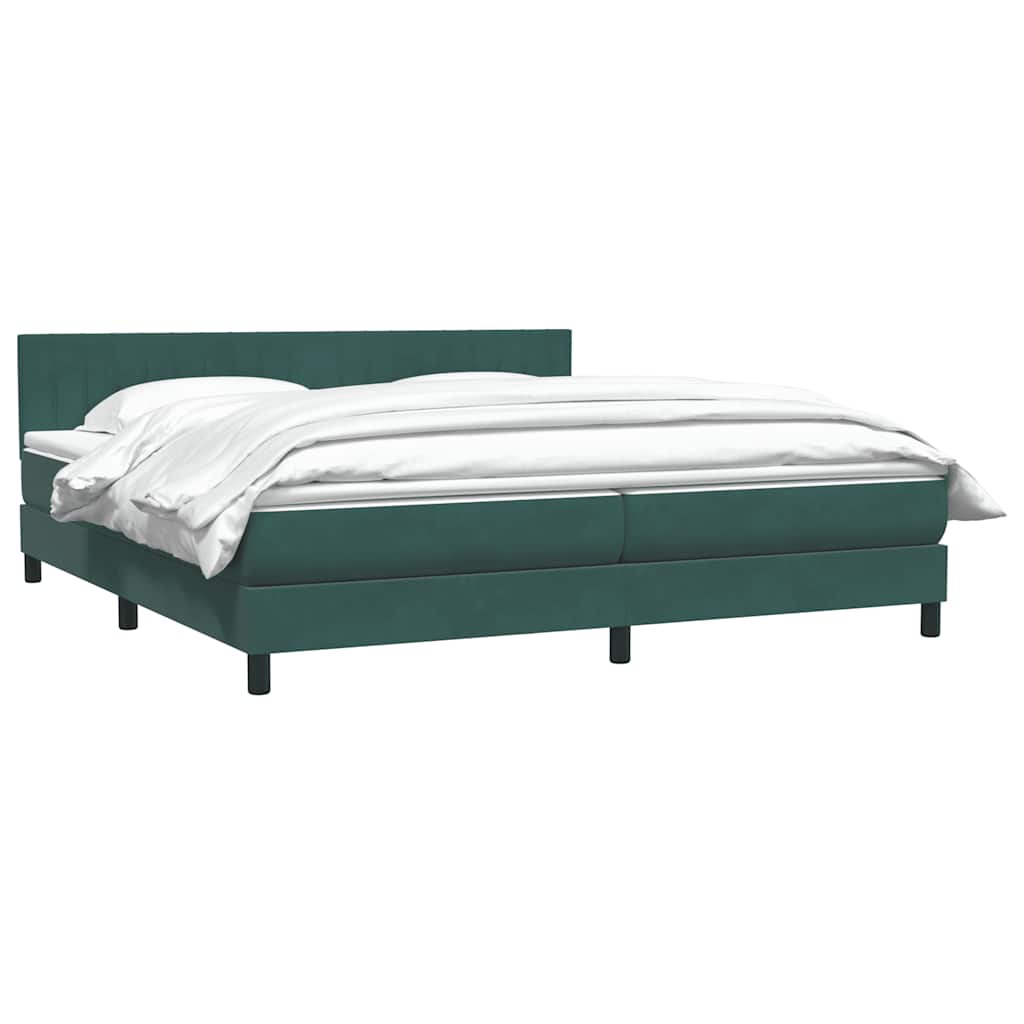vidaXL Łóżko typu Box Spring z materacem Ciemnozielone 180x220 cm