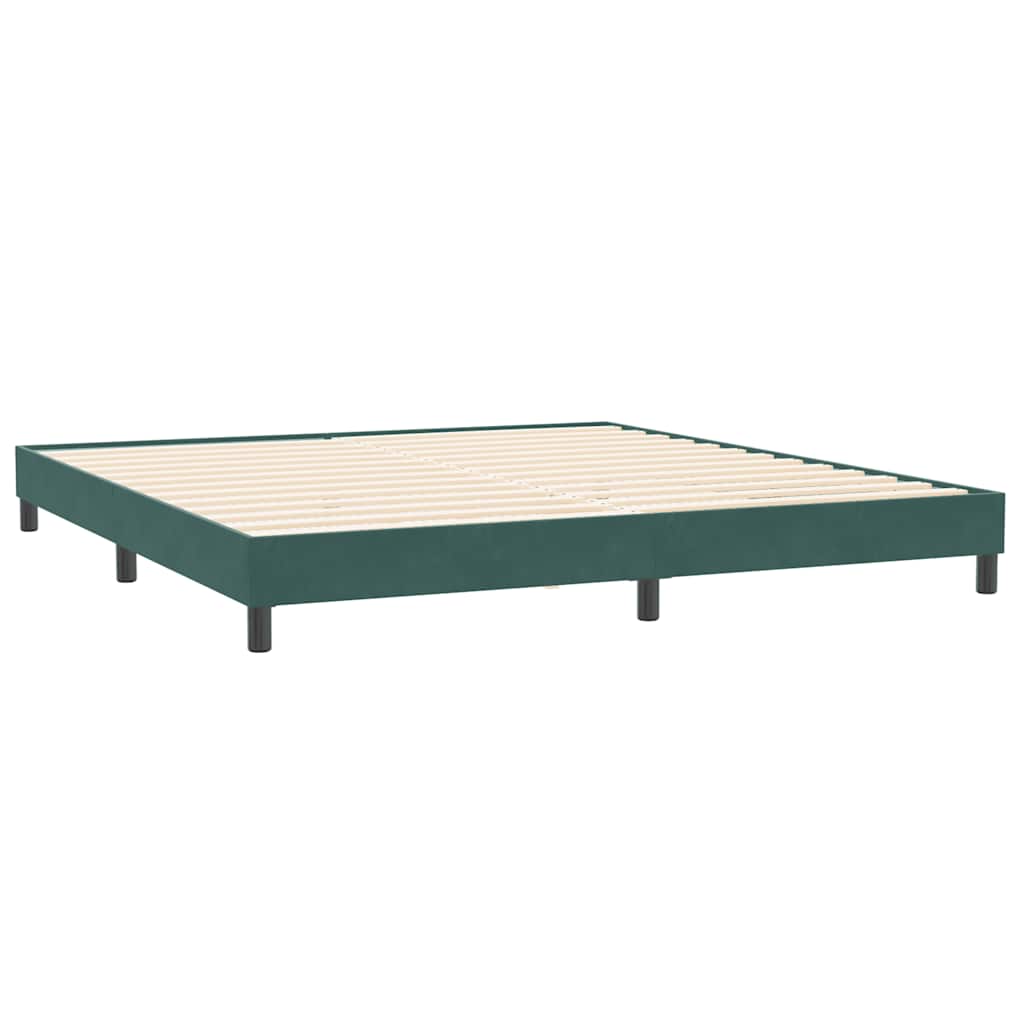 vidaXL Łóżko typu Box Spring z materacem Ciemnozielone 180x220 cm
