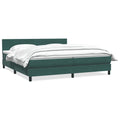 vidaXL Łóżko typu Box Spring z materacem Ciemnozielone 180x220 cm