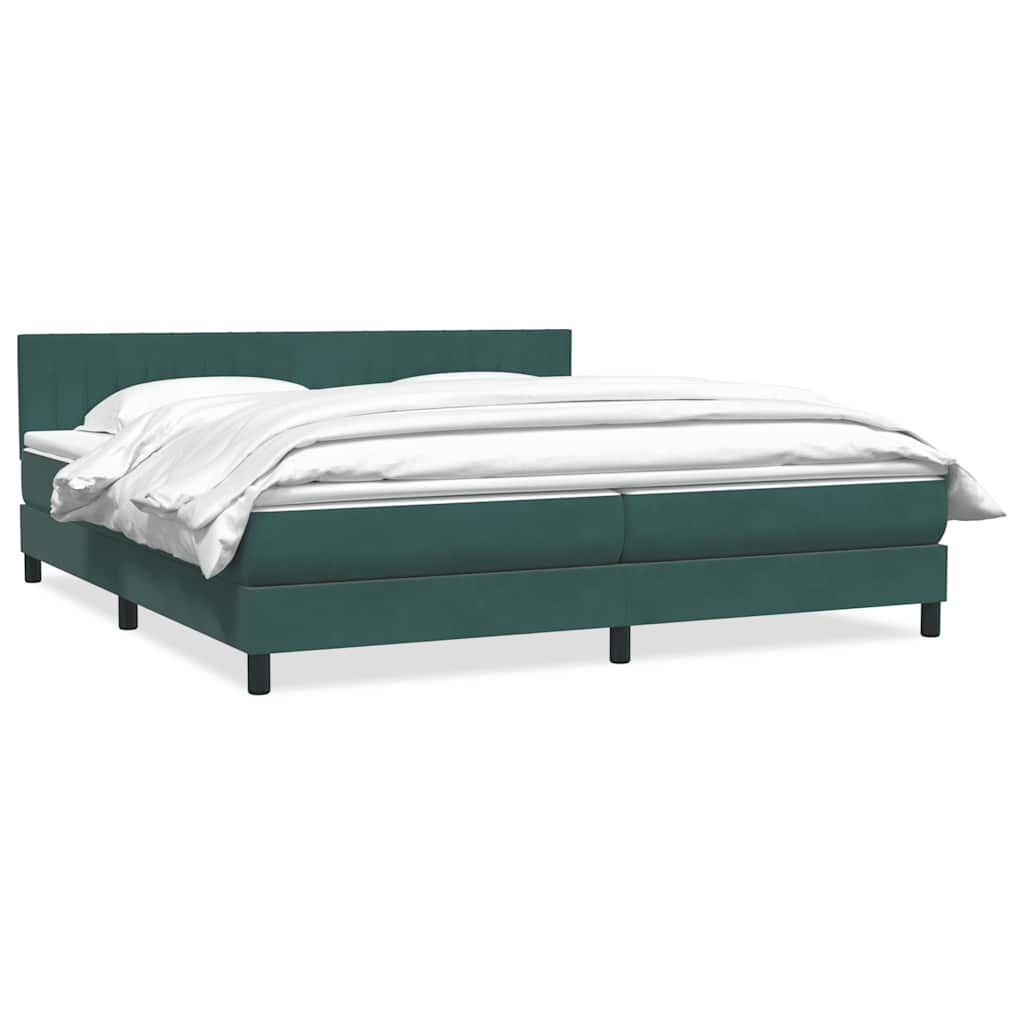 vidaXL Łóżko typu Box Spring z materacem Ciemnozielone 180x220 cm