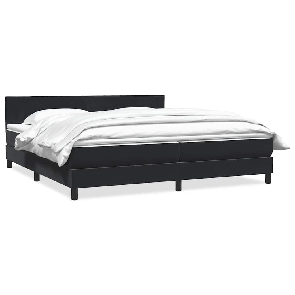 vidaXL Łóżko typu Box Spring z materacem Czarny 200x220 cm Aksamit