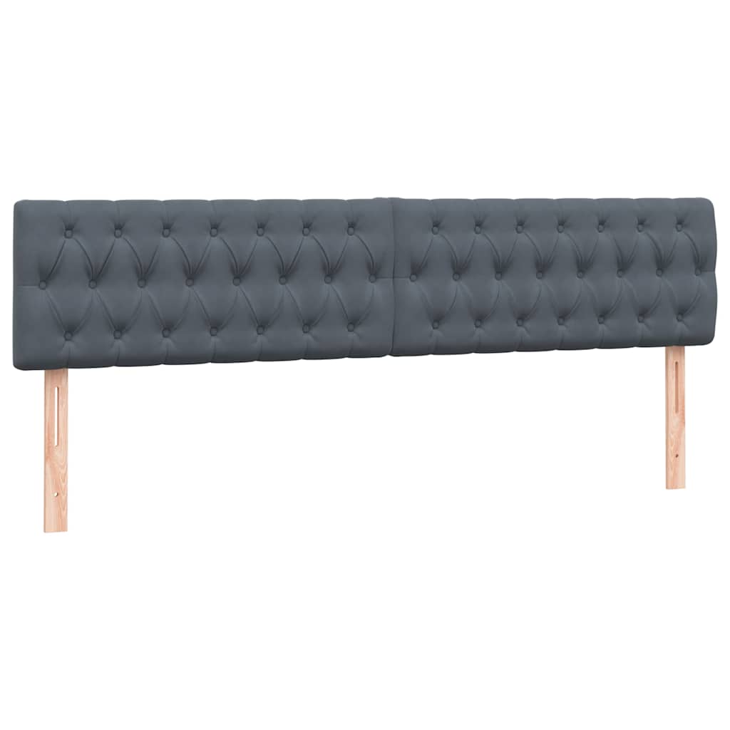 vidaXL Łóżko kontynentalne z materacem, ciemnoszare, 180x210cm aksamit