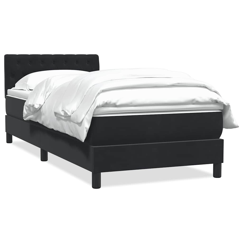 vidaXL Łóżko kontynentalne z materacem, czarne, 80x220 cm