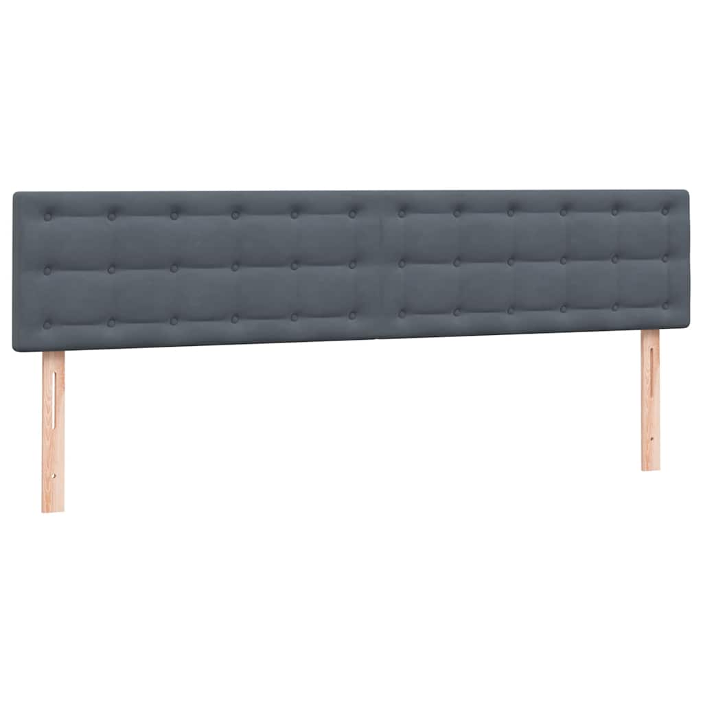 vidaXL Łóżko kontynentalne z materacem, ciemnoszare, 180x210cm aksamit