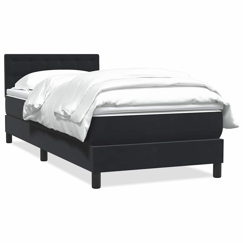 vidaXL Łóżko kontynentalne z materacem, czarne, 80x220 cm