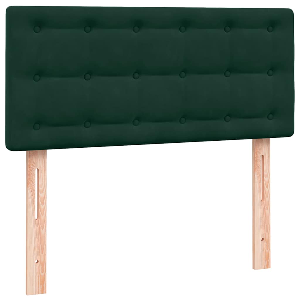 vidaXL Łóżko kontynentalne z materacem ciemnozielony aksamit 80x220 cm