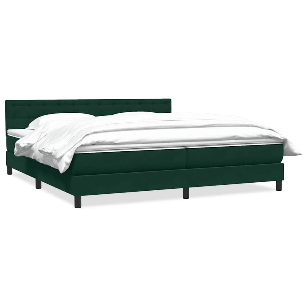 vidaXL Łóżko typu Box Spring z materacem Ciemnozielone 180x220 cm