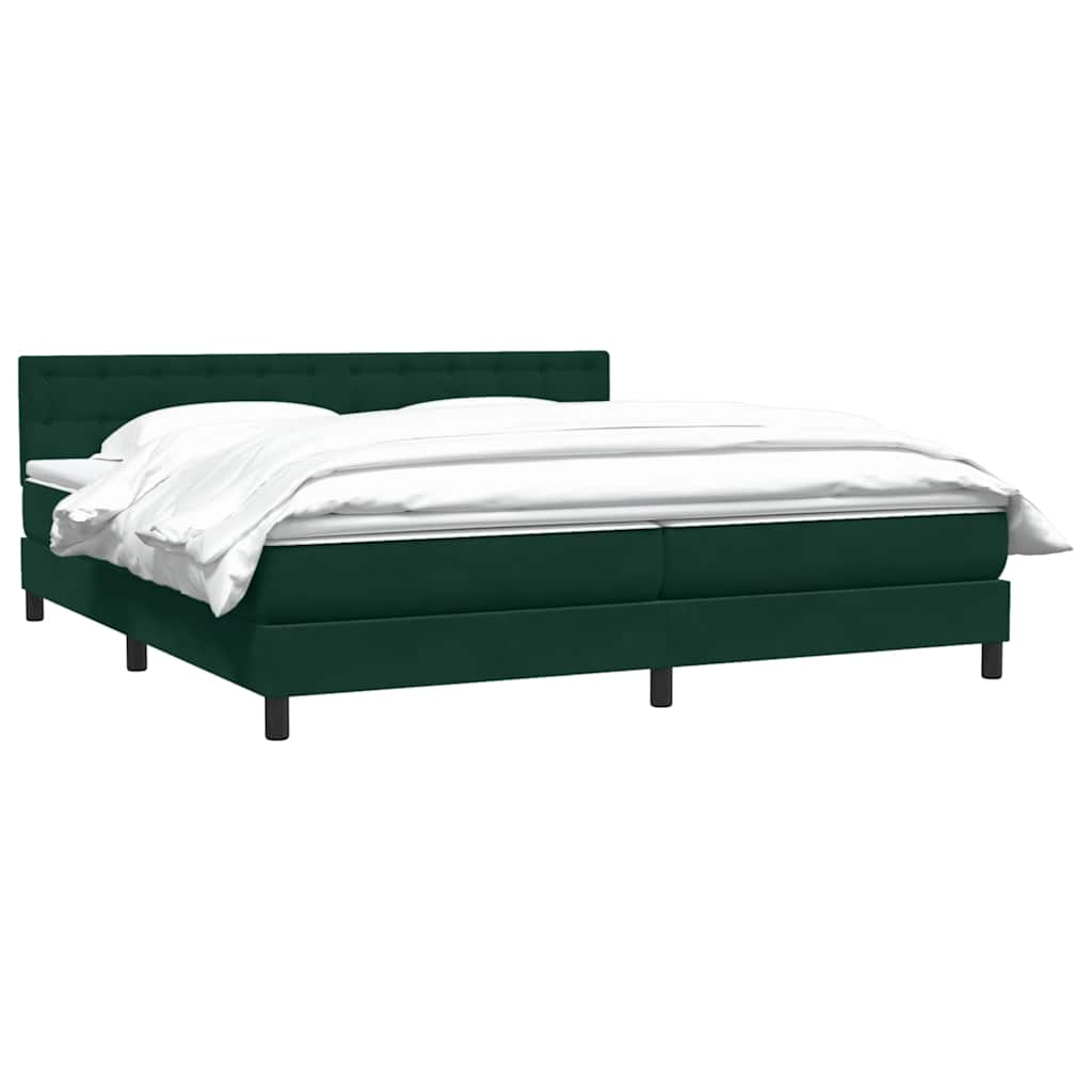 vidaXL Łóżko typu Box Spring z materacem Ciemnozielone 180x220 cm