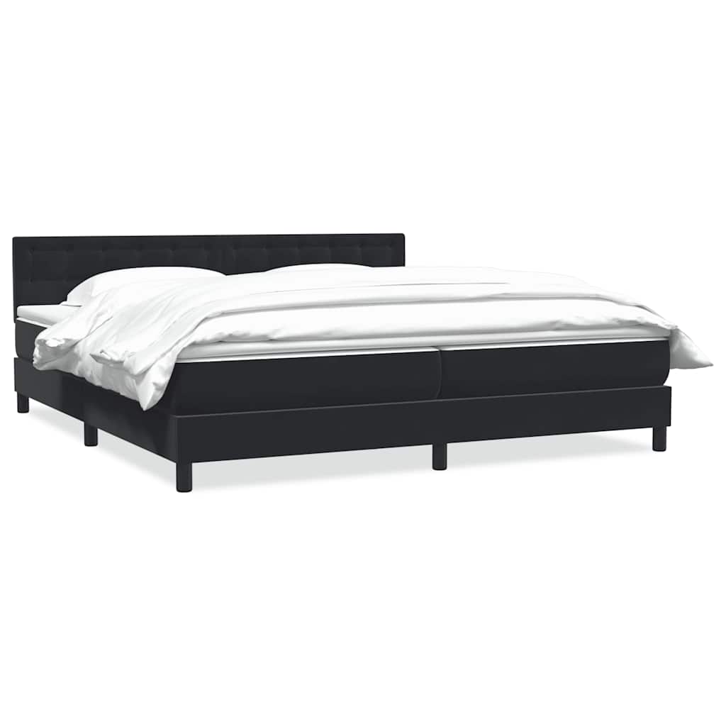 vidaXL Łóżko typu Box Spring z materacem Czarny 200x220 cm Aksamit