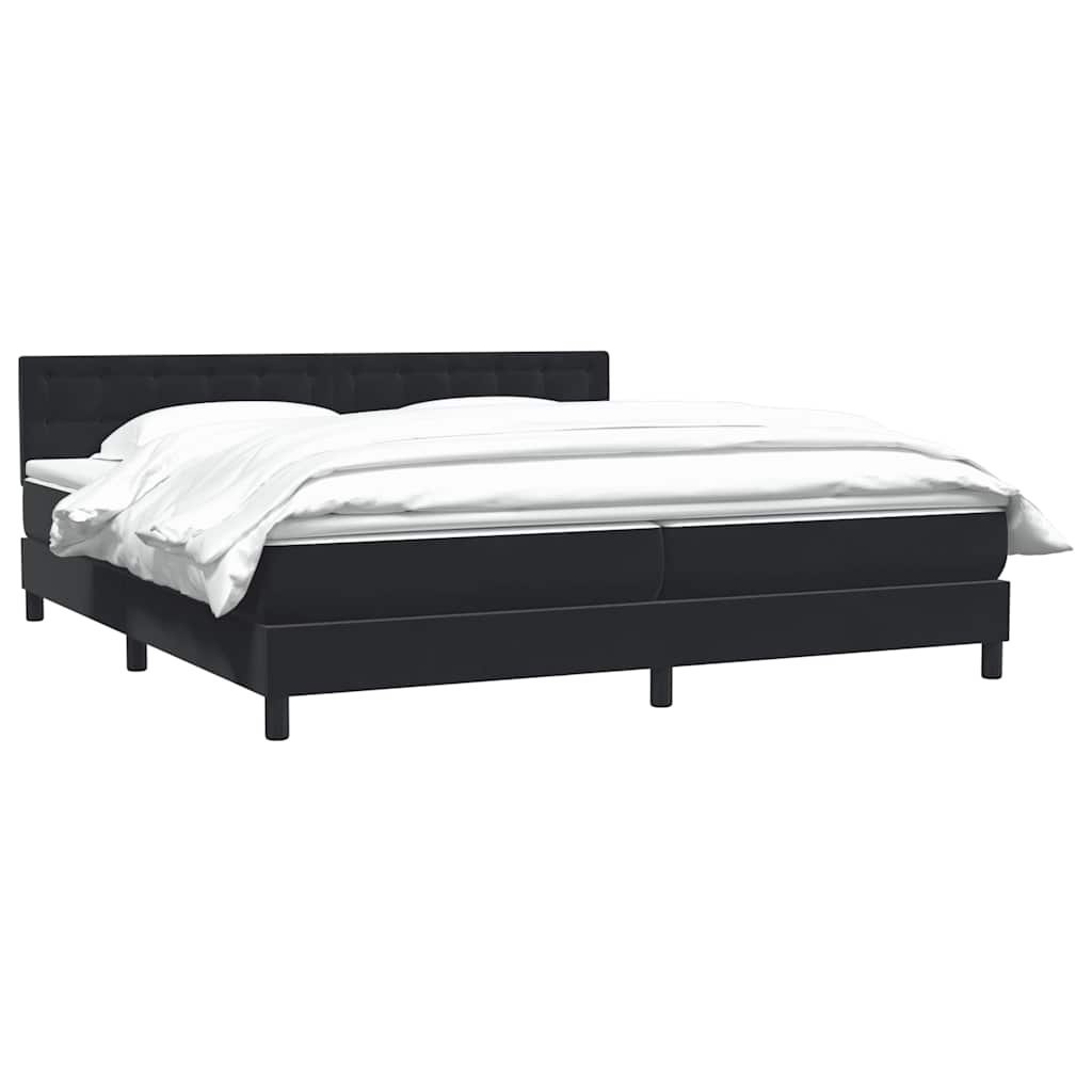 vidaXL Łóżko typu Box Spring z materacem Czarny 200x220 cm Aksamit