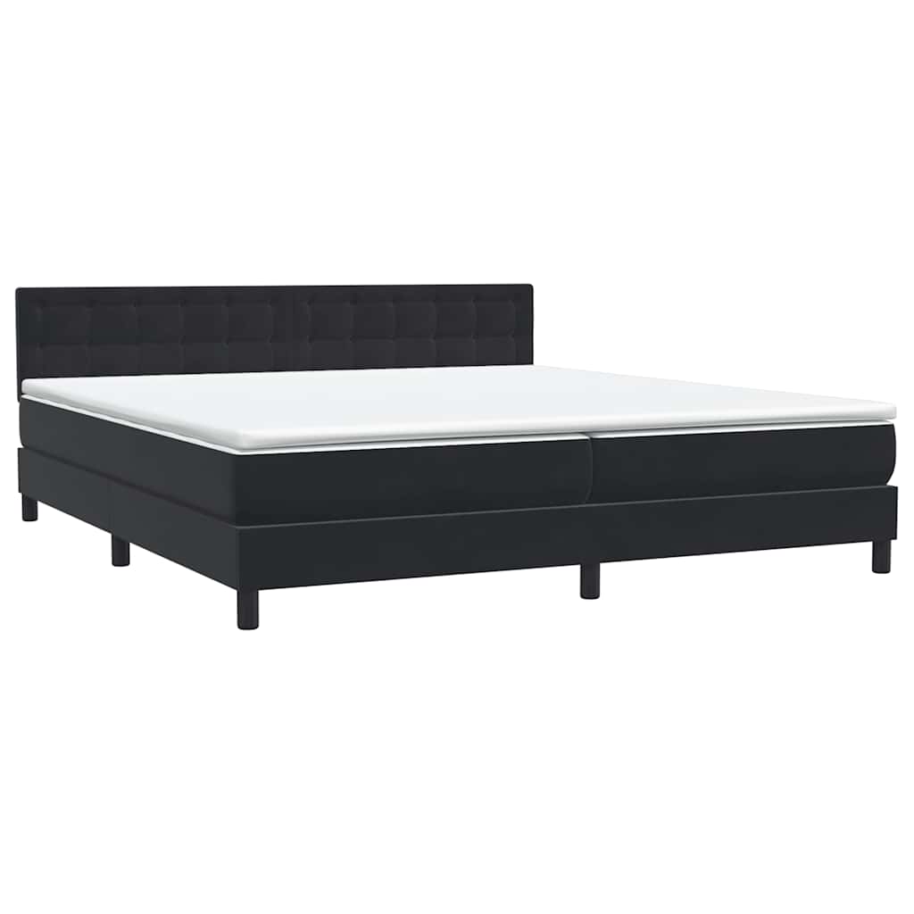 vidaXL Łóżko typu Box Spring z materacem Czarny 200x220 cm Aksamit