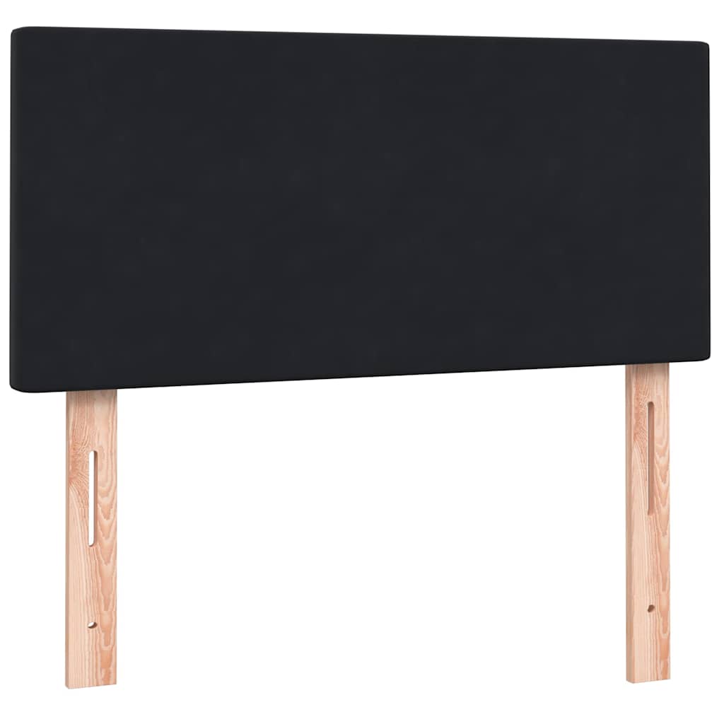 vidaXL Łóżko kontynentalne z materacem i LED, czarne, aksamit 90x210 cm