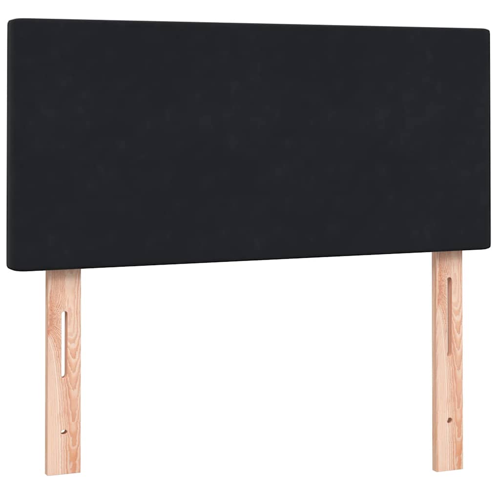 vidaXL Łóżko kontynentalne z materacem i LED, czarne, 80x220 cm