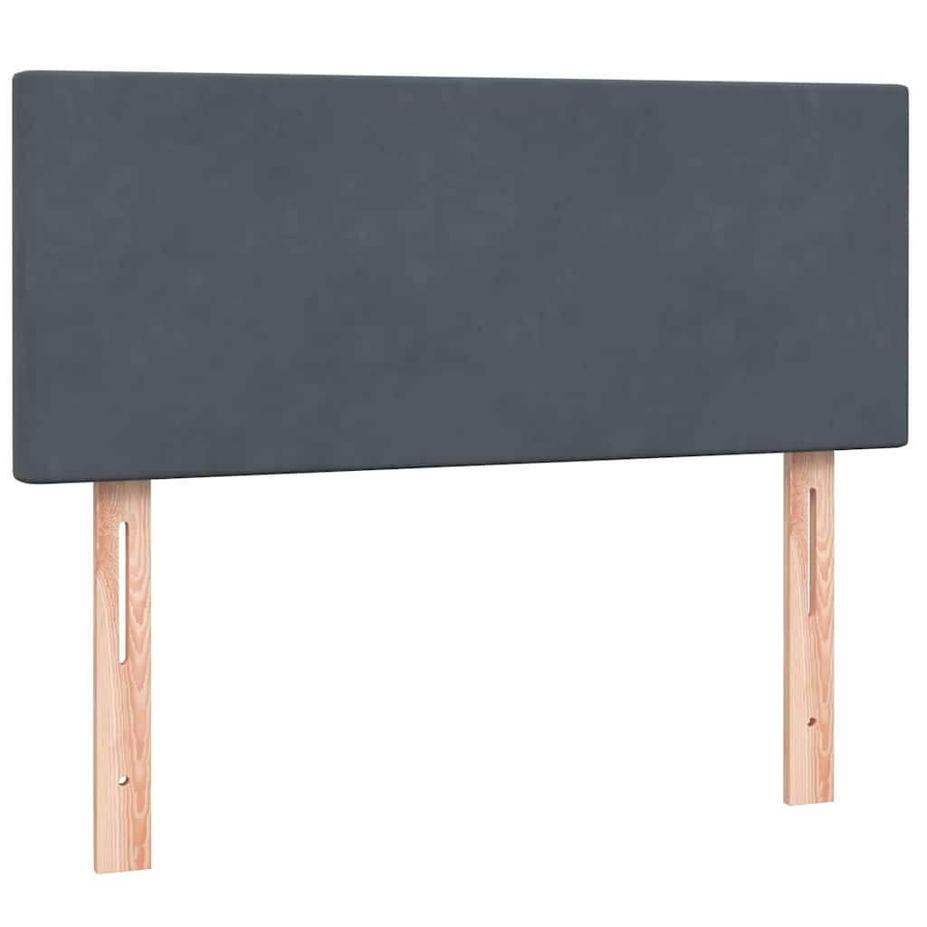 vidaXL Łóżko kontynentalne z materacem i LED, ciemnoszary aksamit, 120x220cm