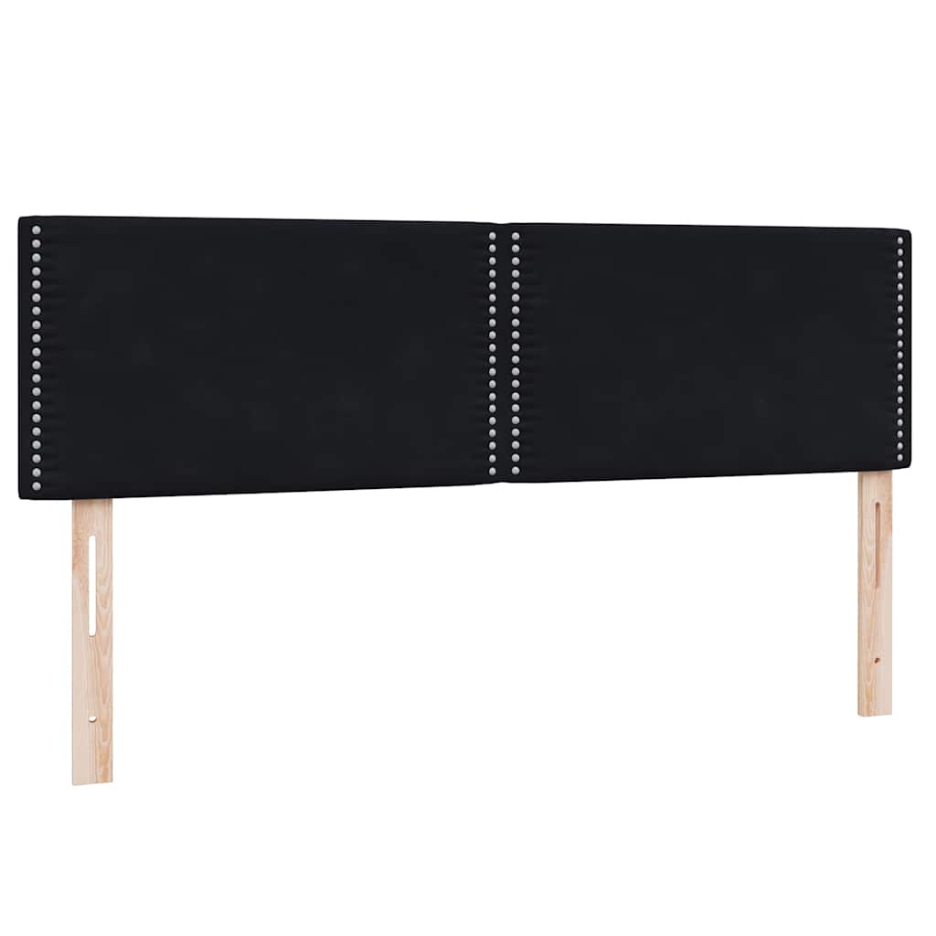 vidaXL Łóżko kontynentalne z materacem i LED, czarne, 160x210 cm, aksamit