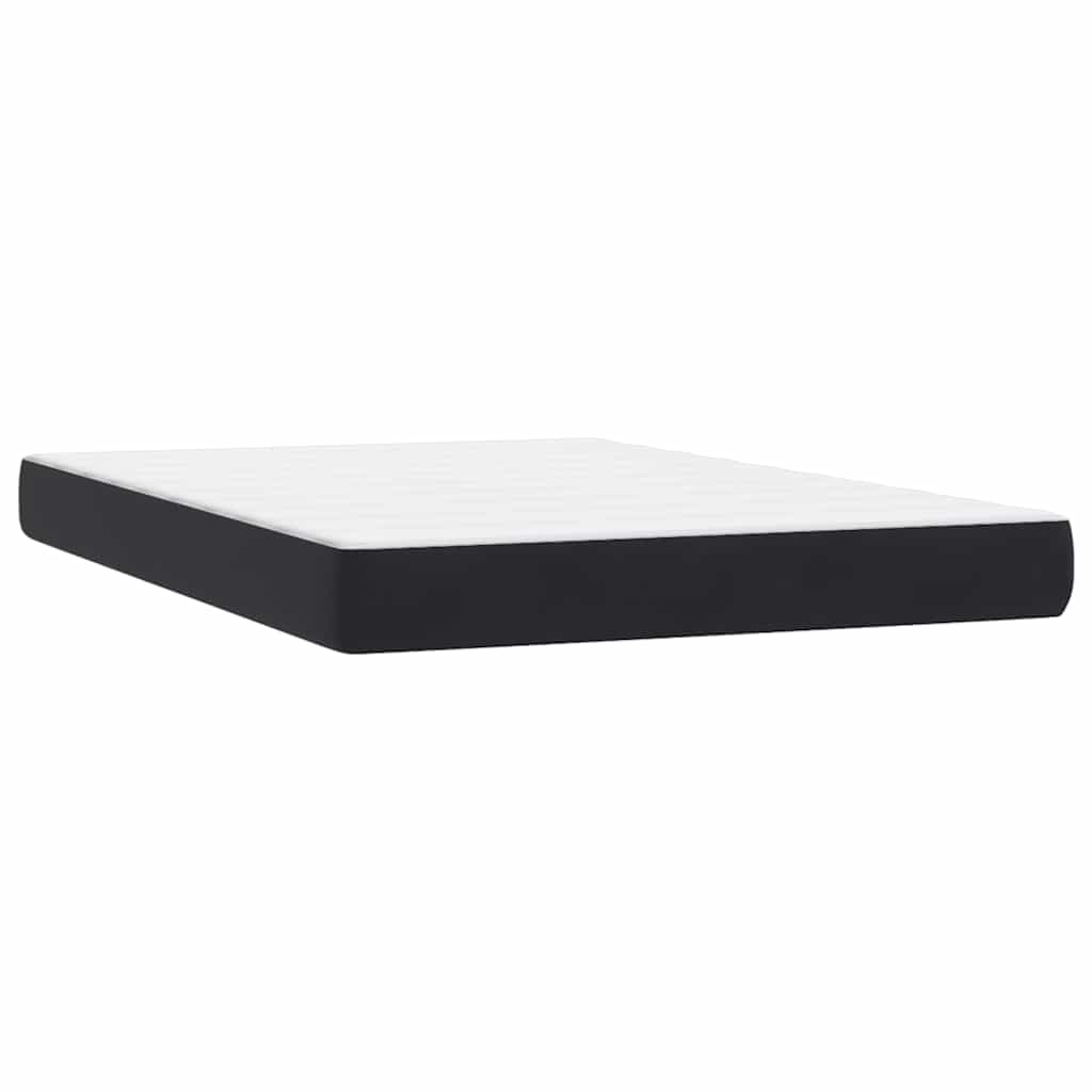 vidaXL Łóżko kontynentalne z materacem i LED, czarne, 160x210 cm, aksamit