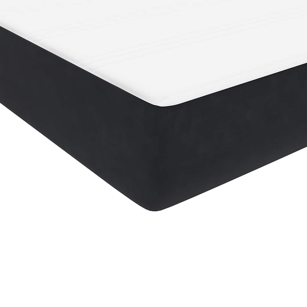 vidaXL Łóżko kontynentalne z materacem i LED, czarne, 160x210 cm, aksamit