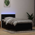 vidaXL Łóżko kontynentalne z materacem i LED, czarne, 80x220 cm