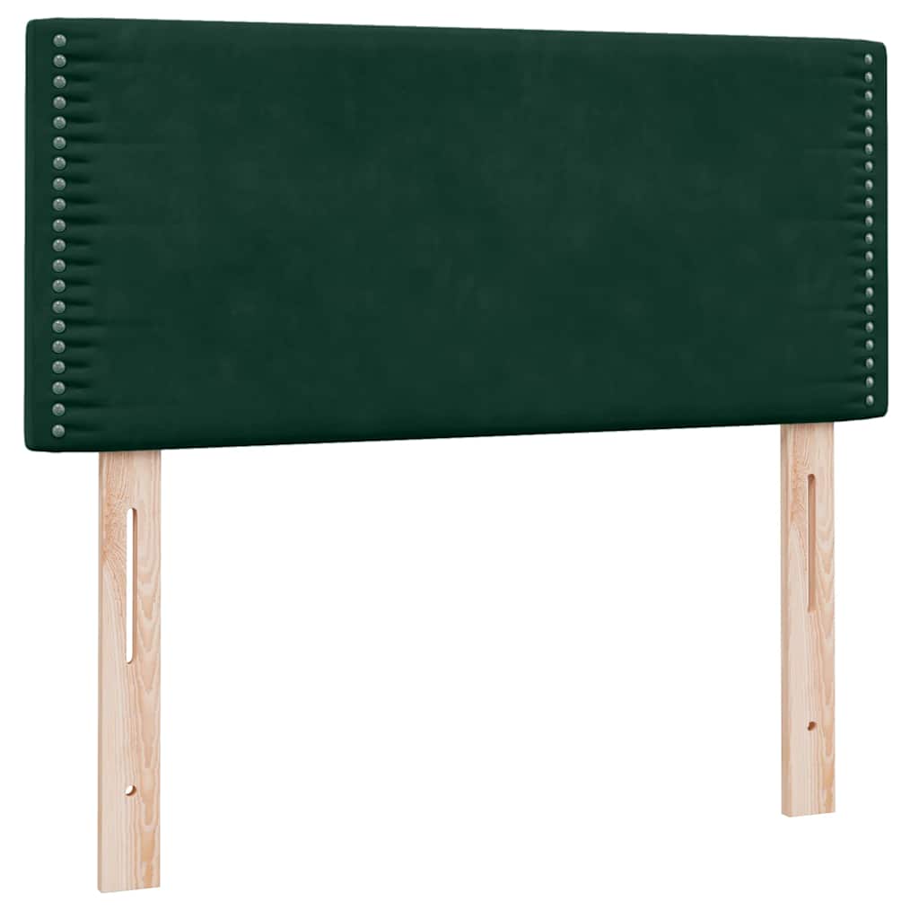 vidaXL Łóżko kontynentalne z materacem i LED ciemnozielony aksamit 80x220 cm