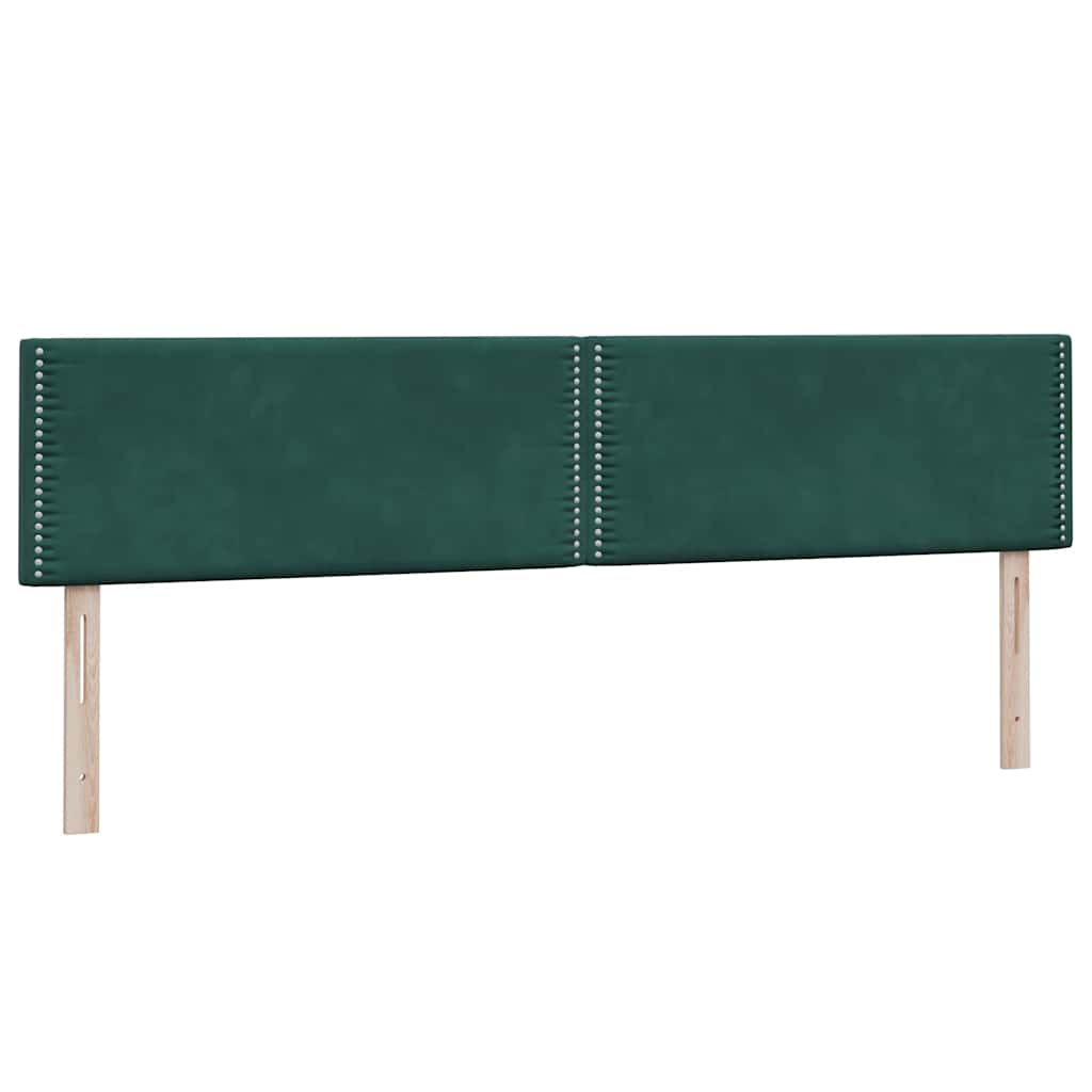 vidaXL Łóżko kontynentalne z materacem i LED Ciemnozielone 180x220 cm