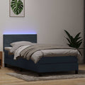 vidaXL Łóżko kontynentalne z materacem i LED, ciemnoszary aksamit, 80x210 cm