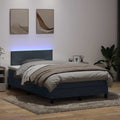 vidaXL Łóżko kontynentalne z materacem i LED, ciemnoszary aksamit, 120x220cm
