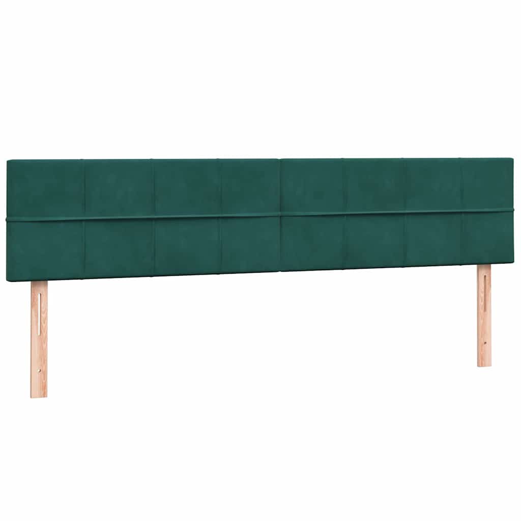 vidaXL Łóżko kontynentalne z materacem i LED Ciemnozielone 180x220 cm