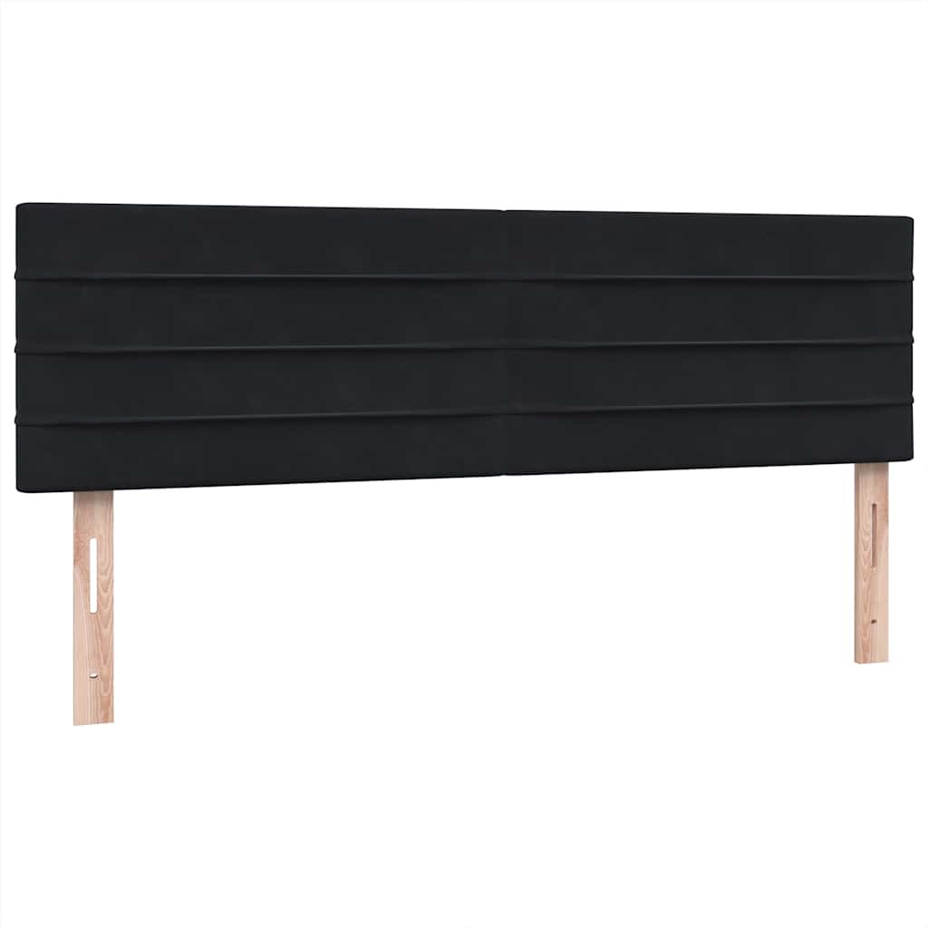 vidaXL Łóżko kontynentalne z materacem i LED, czarne, 160x210 cm, aksamit