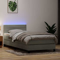 vidaXL Łóżko kontynentalne z materacem i LED, jasnoszare, aksamit, 80x220 cm