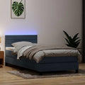 vidaXL Łóżko kontynentalne z materacem i LED, ciemnoszary aksamit, 90x220 cm